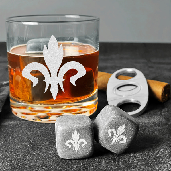 Fleur De Lis Whiskey Stones - Set of 9 - In Context