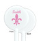 Fleur De Lis White Plastic 5.5" Stir Stick - Single Sided - Round - Front & Back