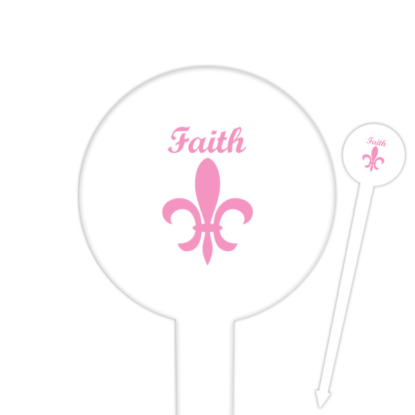 Custom Fleur De Lis Round Plastic Food Picks (Personalized)