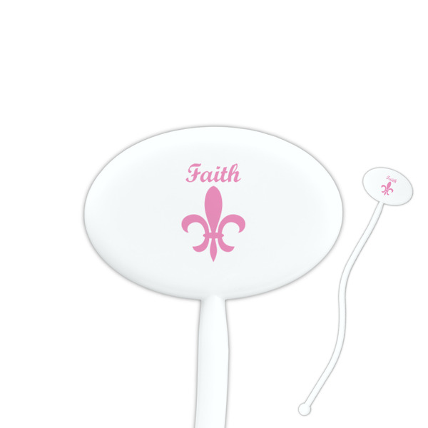 Custom Fleur De Lis Oval Plastic Stir Sticks (Personalized)