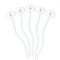 Fleur De Lis White Plastic 7" Stir Stick - Oval - Fan