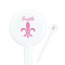 Fleur De Lis 7" Round Plastic Stir Sticks - White - Single Sided (Personalized)