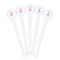 Fleur De Lis White Plastic 7" Stir Stick - Round - Fan View