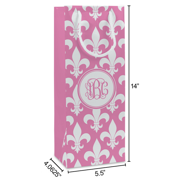 Fleur De Lis Wine Gift Bag - Dimensions