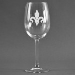 Fleur De Lis Wine Glass - Engraved