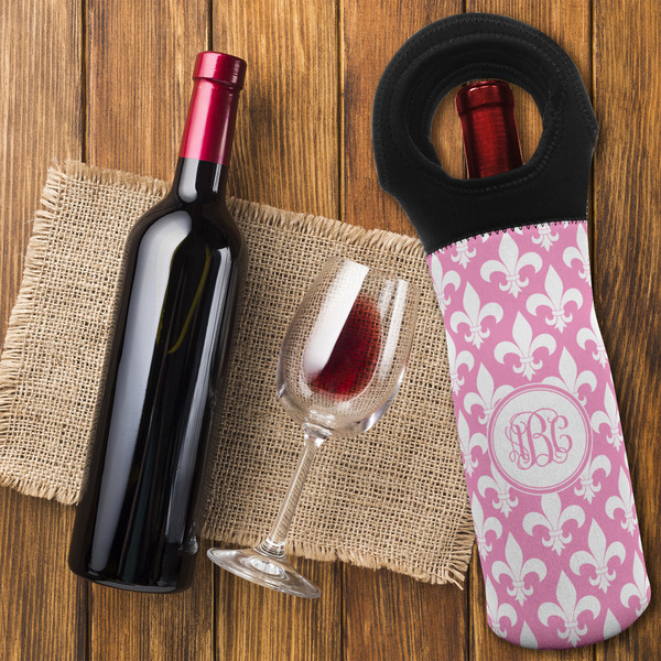 Fleur De Lis Wine Tote Bag - FLATLAY