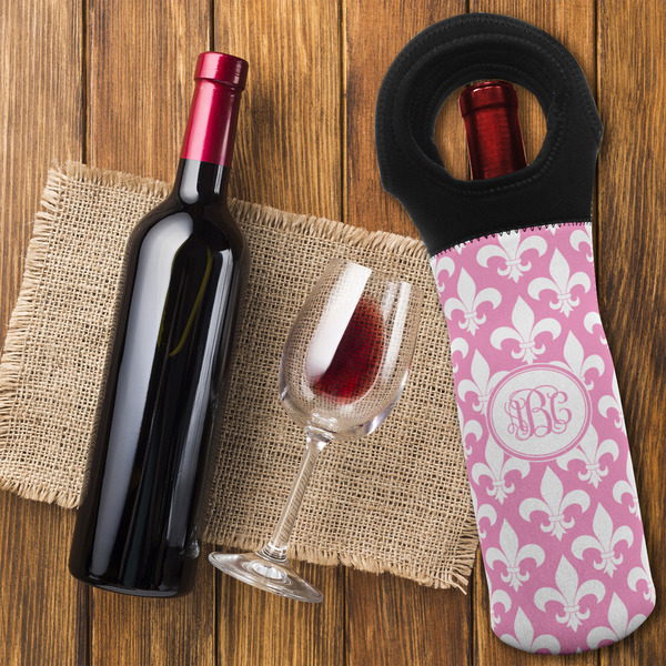 Fleur De Lis Wine Tote Bag - FLATLAY