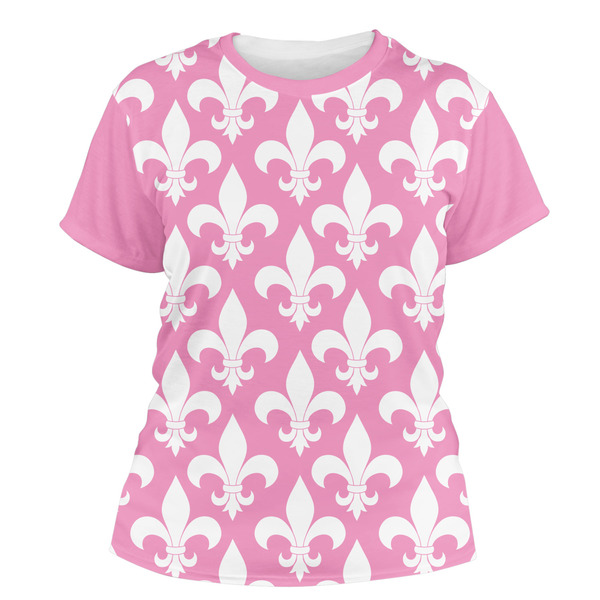 Custom Fleur De Lis Women's Crew T-Shirt - Small