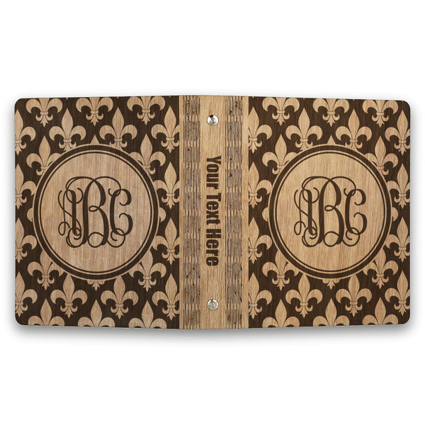 Fleur De Lis Wood 3-Ring Binders - 1" Half-Letter - Approval