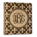 Fleur De Lis Wood 3-Ring Binder - 1" Letter Size (Personalized)