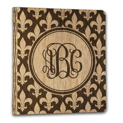 Fleur De Lis Wood 3-Ring Binder - 1" Letter Size (Personalized)