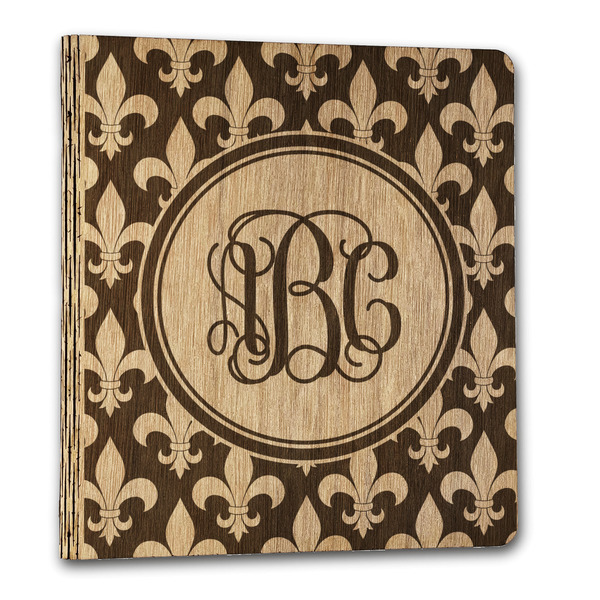 Custom Fleur De Lis Wood 3-Ring Binder - 1" Letter Size (Personalized)