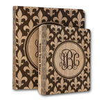 Fleur De Lis Wood 3-Ring Binder (Personalized)