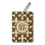 Fleur De Lis Wood Luggage Tag - Rectangle (Personalized)