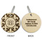 Fleur De Lis Wood Luggage Tags - Round - Approval