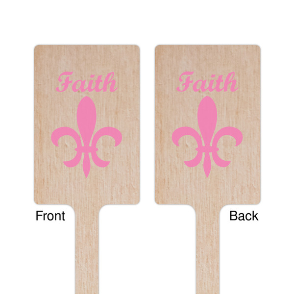 Fleur De Lis Wooden 6.25" Stir Stick - Rectangular - Double Sided - Front & Back