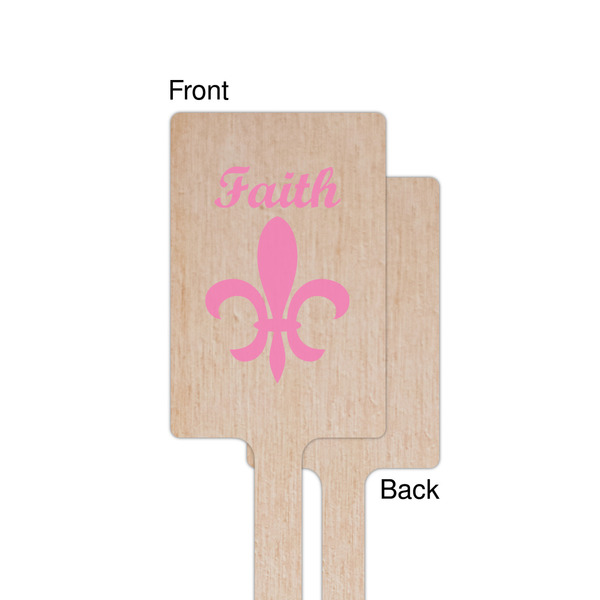 Fleur De Lis Wooden 6.25" Stir Stick - Rectangular - Single - Front & Back