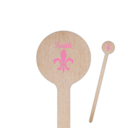 Fleur De Lis 6" Round Wooden Stir Sticks - Double Sided (Personalized)