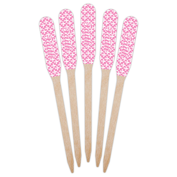 Fleur De Lis Wooden Food Pick - Paddle - Fan View