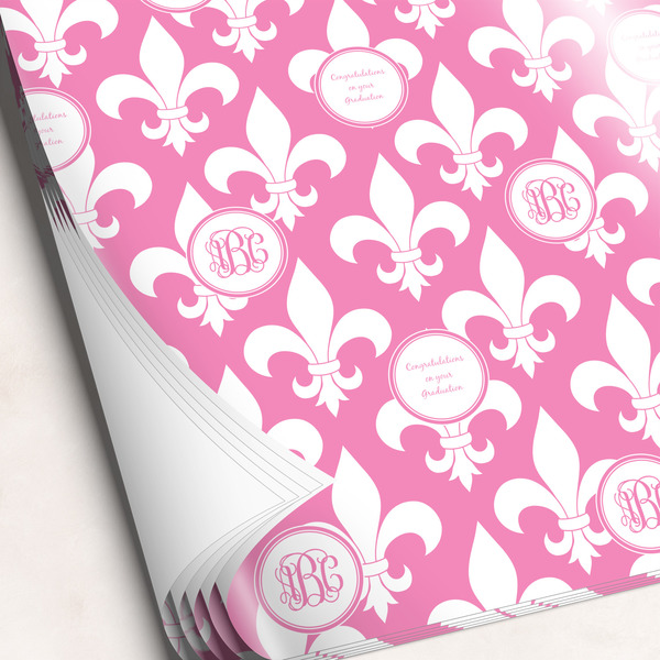 Custom Fleur De Lis Wrapping Paper Sheets - Single-Sided - 20" x 28" (Personalized)