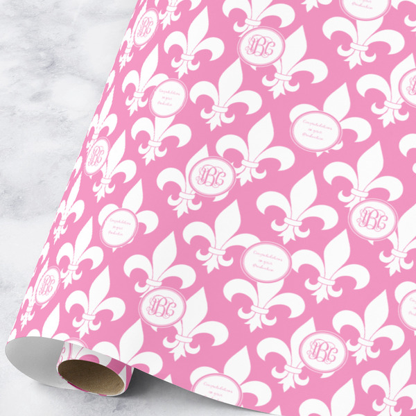 Custom Fleur De Lis Wrapping Paper Roll - Large (Personalized)