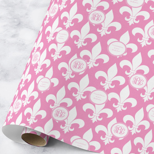 Custom Fleur De Lis Wrapping Paper Roll - Large - Matte (Personalized)