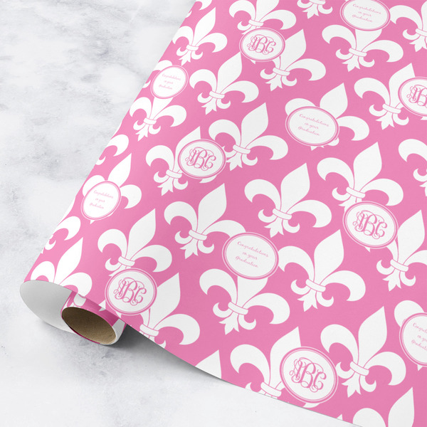 Custom Fleur De Lis Wrapping Paper Roll - Medium (Personalized)