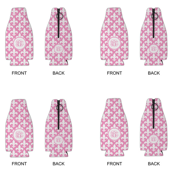 Fleur De Lis Zipper Bottle Cooler - Set of 4 - APPROVAL
