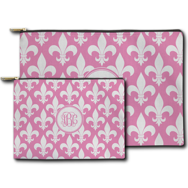 Fleur De Lis Zippered Pouches - Size Comparison