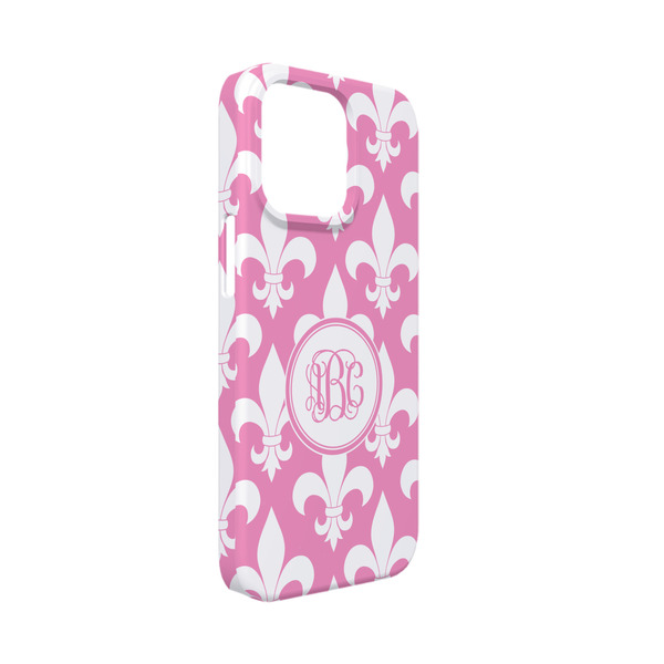 Custom Fleur De Lis iPhone Case - Plastic - iPhone 13 Mini (Personalized)