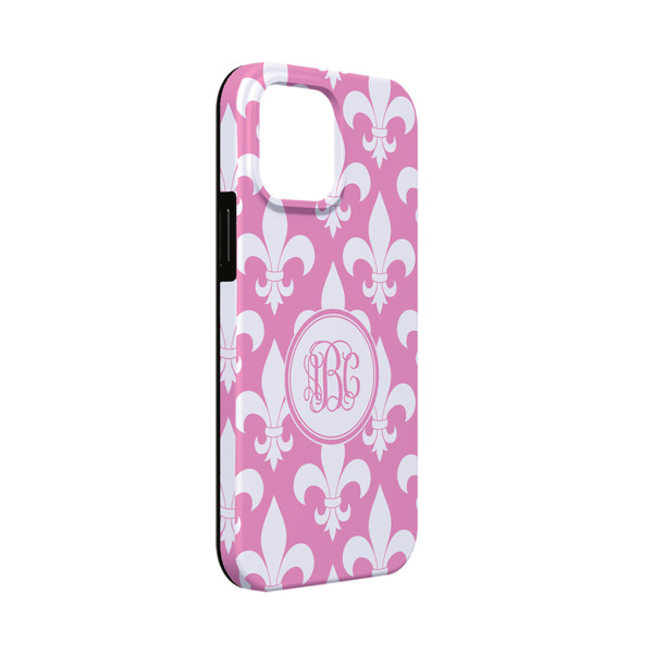 Custom Fleur De Lis iPhone Case - Rubber Lined - iPhone 13 Mini (Personalized)