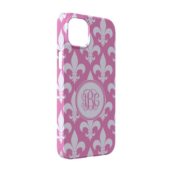 Custom Fleur De Lis iPhone Case - Plastic - iPhone 14 (Personalized)