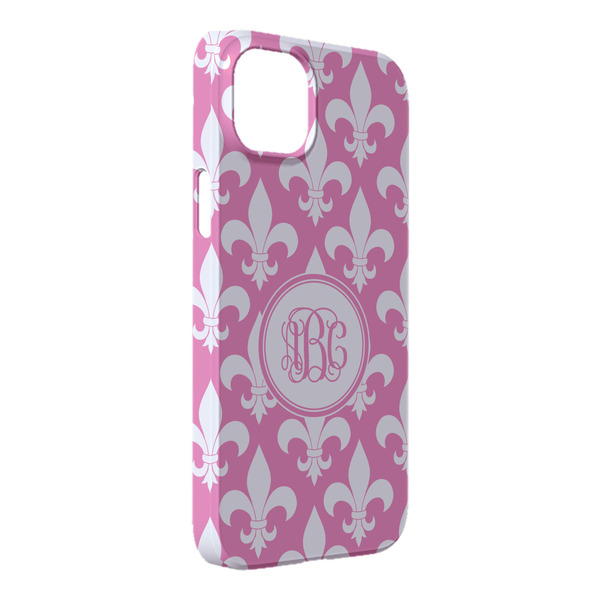 Custom Fleur De Lis iPhone Case - Plastic - iPhone 14 Plus (Personalized)