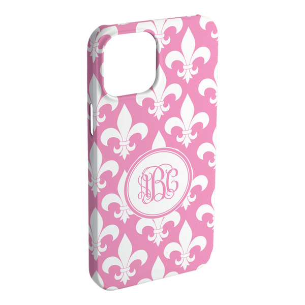 Custom Fleur De Lis iPhone Case - Plastic - iPhone 15 Plus (Personalized)