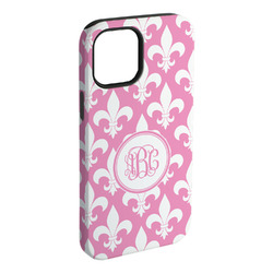 Fleur De Lis iPhone Case - Rubber Lined - iPhone 15 Plus (Personalized)