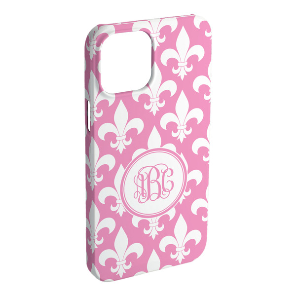 Custom Fleur De Lis iPhone Case - Plastic - iPhone 15 Pro Max (Personalized)