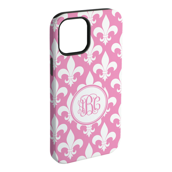 Custom Fleur De Lis iPhone Case - Rubber Lined (Personalized)