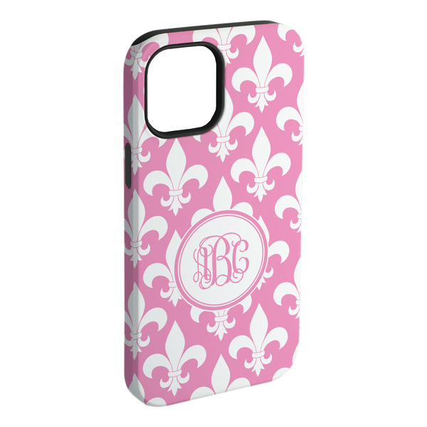 Custom Fleur De Lis iPhone Case - Rubber Lined - iPhone 15 Pro Max (Personalized)