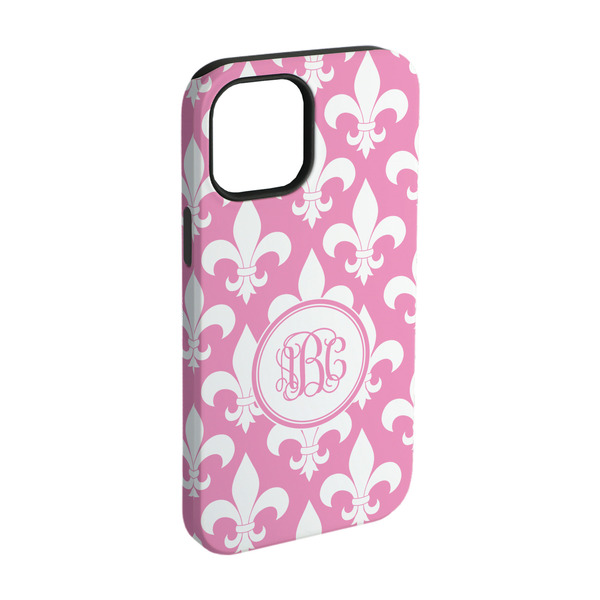 Custom Fleur De Lis iPhone Case - Rubber Lined - iPhone 15 Pro (Personalized)