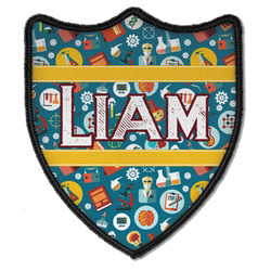 Rocket Science Iron On Shield Patch B w/ Name or Text