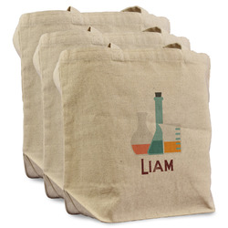Rocket Science Reusable Cotton Grocery Bags - Set of 3 (Personalized)