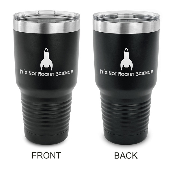 Custom Rocket Science 30 oz Stainless Steel Tumbler - Black - Double Sided (Personalized)