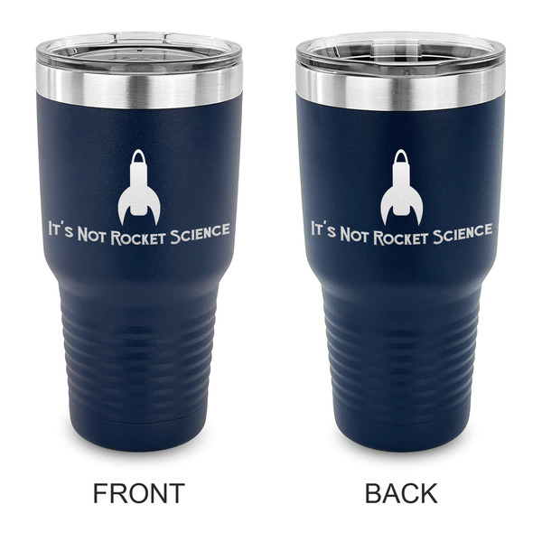 Custom Rocket Science 30 oz Stainless Steel Tumbler - Navy - Double Sided (Personalized)