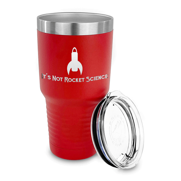 Rocket Science 30 oz Stainless Steel Ringneck Tumblers - Red - LID OFF