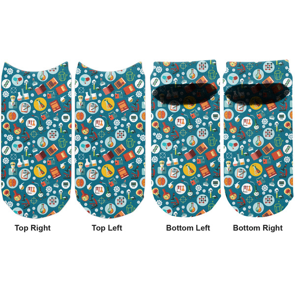 Rocket Science Adult Ankle Socks - Double Pair - Front and Back - Apvl