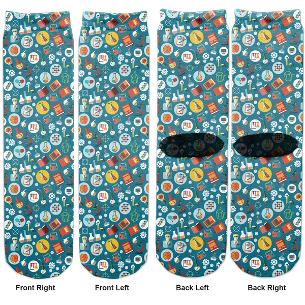 Rocket Science Adult Crew Socks - Double Pair - Front and Back - Apvl