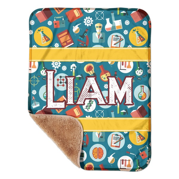 Custom Rocket Science Sherpa Baby Blanket - 30" x 40" w/ Name or Text