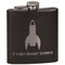 Rocket Science Black Flask - Engraved Front