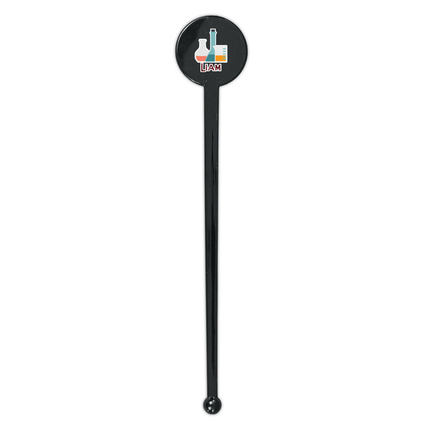 Rocket Science Black Plastic 7" Stir Stick - Round - Single Stick