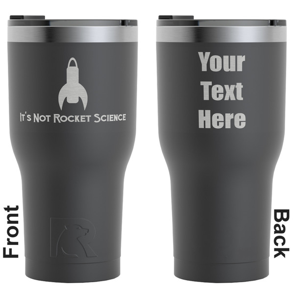 Custom Rocket Science RTIC Tumbler - Black - Engraved Front & Back (Personalized)